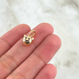 Dije Emoji Diablo 1.2gr / 1.5cm / Texturizado Rojo Oro Amarillo 18K
