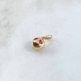 Dije Emoji Ojos de Corazón 1.35gr / 1.5cm / Texturizado Rojo Oro Amarillo 18K