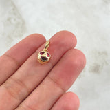 Dije Emoji Ojos de Corazón 1.35gr / 1.5cm / Texturizado Rojo Oro Amarillo 18K