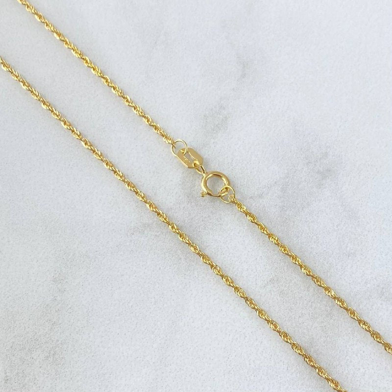 Set Cadena Lazo 0.95gr / 45cm / 1.2mm + Dije Guadalupe 0.3gr / 1.4cm Ovalo 1.15gr / Oro Amarillo 18K (Oferta)