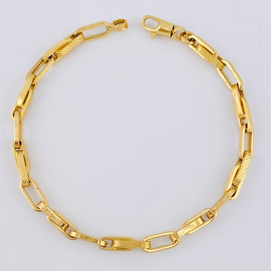 Pulso Rustico Tribal 5.75gr / 21.5cm / 5mm Oro Amarillo 18K