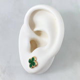 Topos Trébol VCyA 1.3gr / 8mm Resina Verde Oro Amarillo 18K
