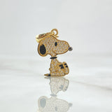 Dije Perro Animado  1.85gr / 2.4cm /  Circones Blancos Oro Amarillo 18K