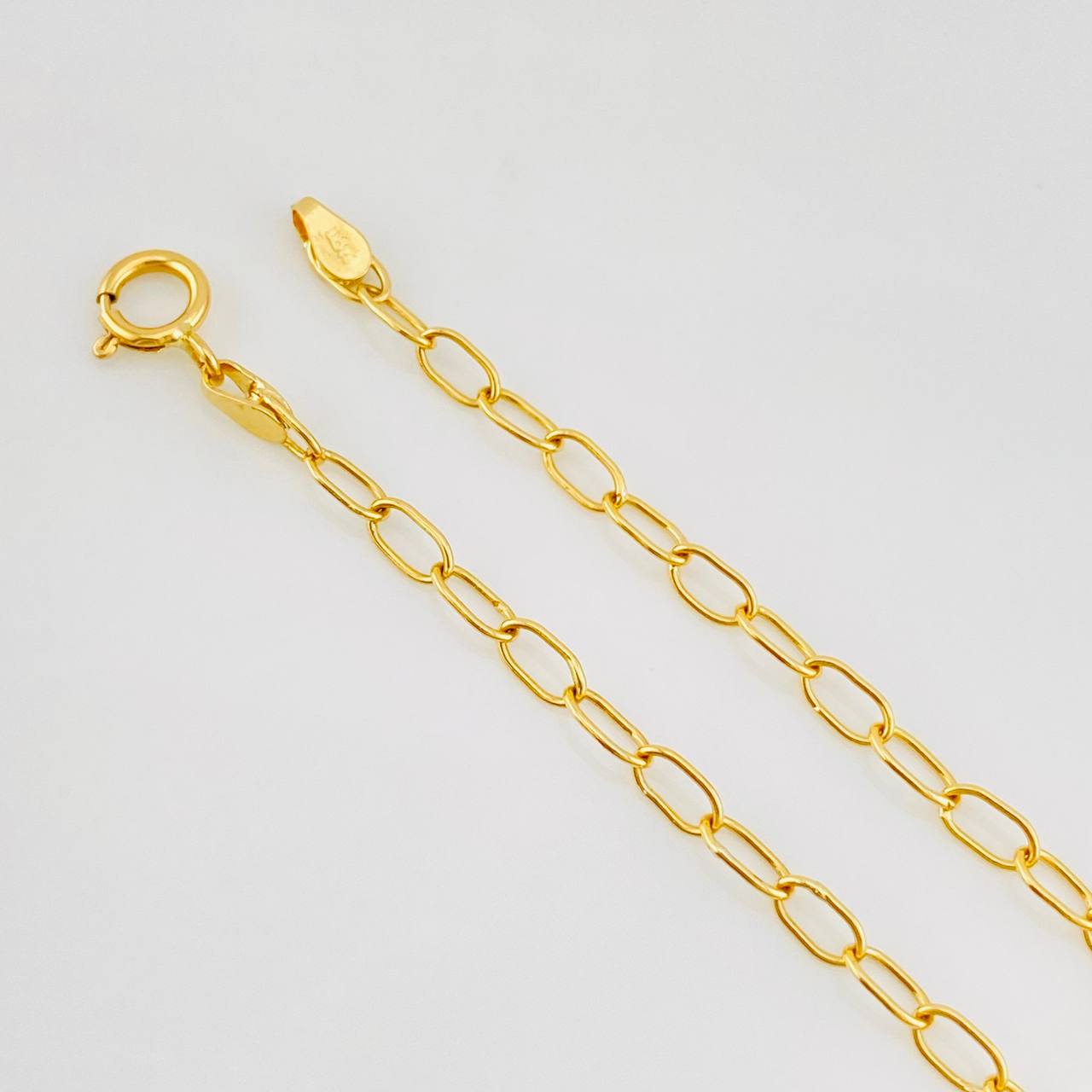 Tobillera Cajón Trebol 3.35g / 24cm / 2.3mm Oro Amarillo 18K