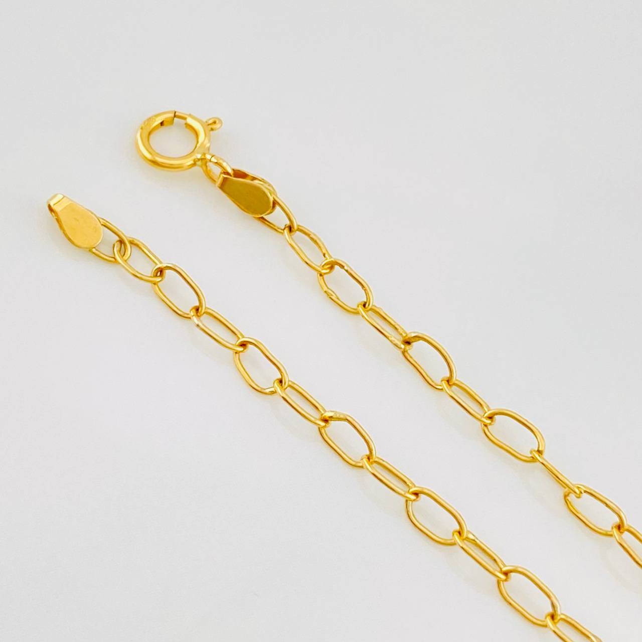 Tobillera Cajón Trebol 3.45g / 24.5cm / 2.3mm Oro Amarillo 18K