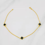 Tobillera Rolo Trebol 3.2g / 25cm / 1.4mm Oro Amarillo 18K