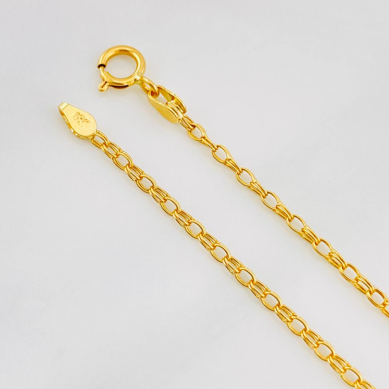 Tobillera Rolo Trebol 3.2g / 25cm / 1.4mm Oro Amarillo 18K