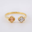 Anillo Doble Trebol 2g / T7 3/4 Tres Oros 18K