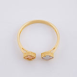 Anillo Dos Trebol 1.95g / T7 1/2 Tres Oros 18K