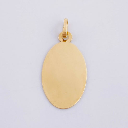 Dije Placa Ovalada 0.85g / 2.6cm Oro Amarillo 18K