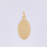 Dije Placa Ovalada 0.85g / 2.6cm Oro Amarillo 18K