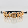 Pulsera Tejida Negra Cruz Cristo Milagroso de Buga Tres Oros 18K