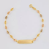 Pulso Bebé GC Placa Rectangular Ovalada 1.65g / 15cm / 3.3mm Tres Oros 18K