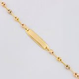 Pulso Bebé GC Placa Rectangular Ovalada 1.65g / 15cm / 3.3mm Tres Oros 18K