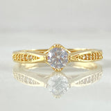 Anillo Solitario Puente Tupido 2.55gr / T7 1/4 / Oro 18K *