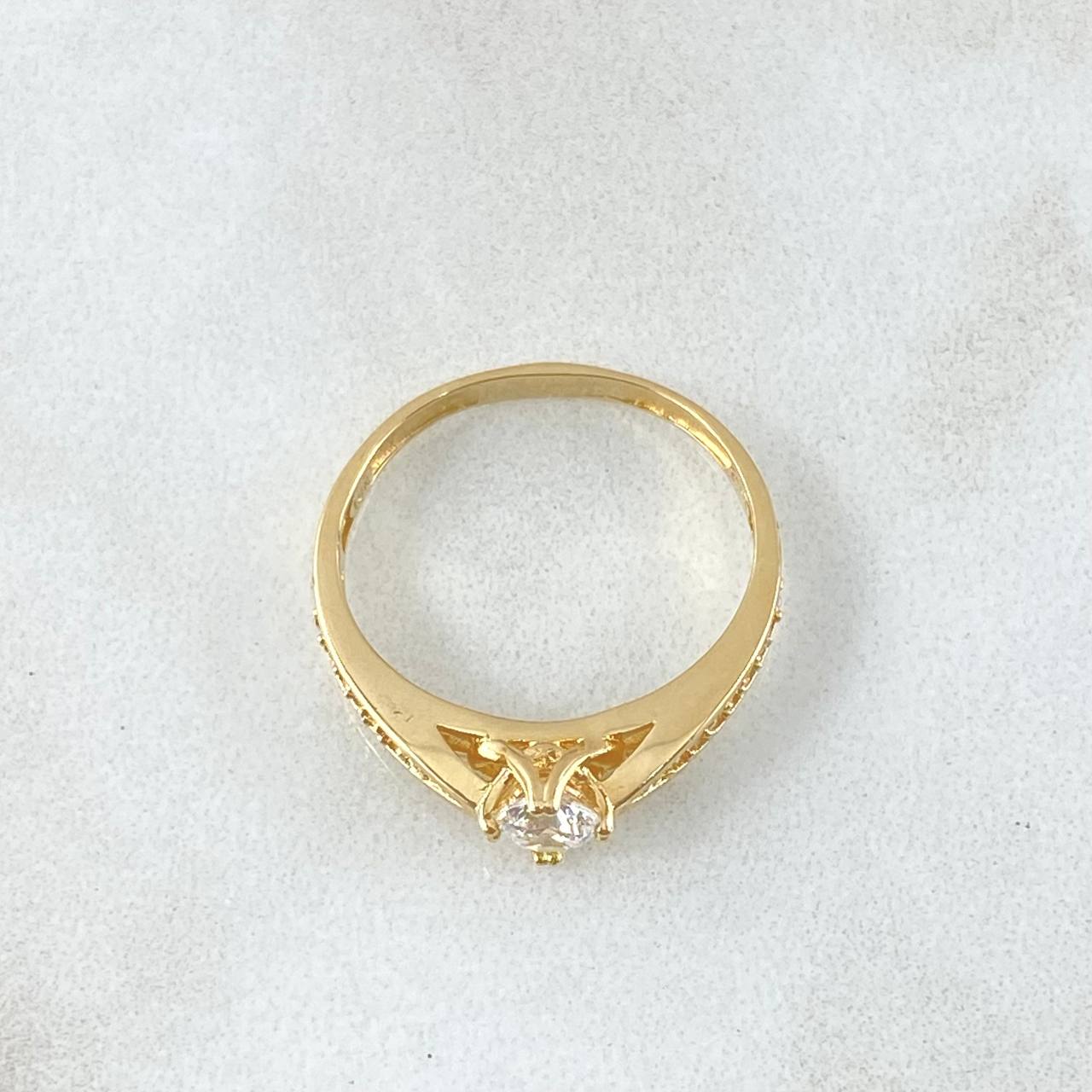 Anillo Solitario Puente Tupido 2.55gr / T7 1/4 / Oro 18K *