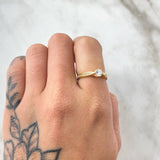 Anillo Solitario Puente Tupido 2.35gr / T8 / Oro 18K