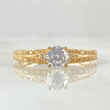 Anillo Solitario tupido 2.15gr / T4 / Oro 18K