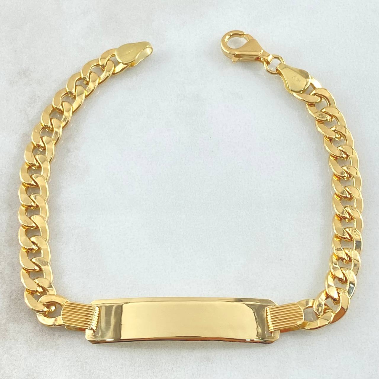 Pulso Cubano Placa Rectangular 11.45gr / 21cm / 6.5mm Oro Amarillo +0 18K ©