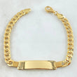 Pulso Cubano Placa Rectangular 11.45gr / 21cm / 6.5mm Oro Amarillo +0 18K ©