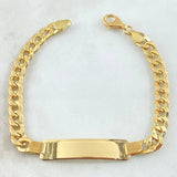 Pulso Cubano Placa Rectangular 11.45gr / 21cm / 6.5mm Oro Amarillo +0 18K ©