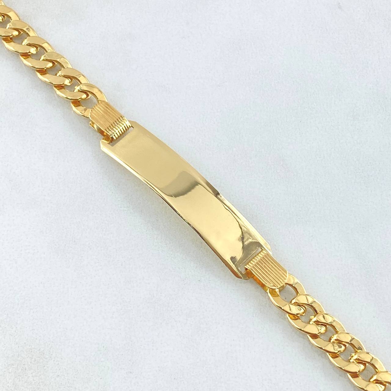 Pulso Cubano Placa Rectangular 11.45gr / 21cm / 6.5mm Oro Amarillo +0 18K ©