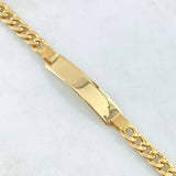 Pulso Cubano Placa Rectangular 11.45gr / 21cm / 6.5mm Oro Amarillo +0 18K ©