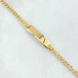 Pulso Cubano Placa Rectangular 3.65gr / 18cm / 3mm Oro Amarillo +0 18K ©