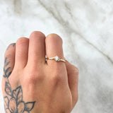 Anillo Solitario 1.3gr / T6 1/2 / Circon Blanco Oro Amarillo 18K