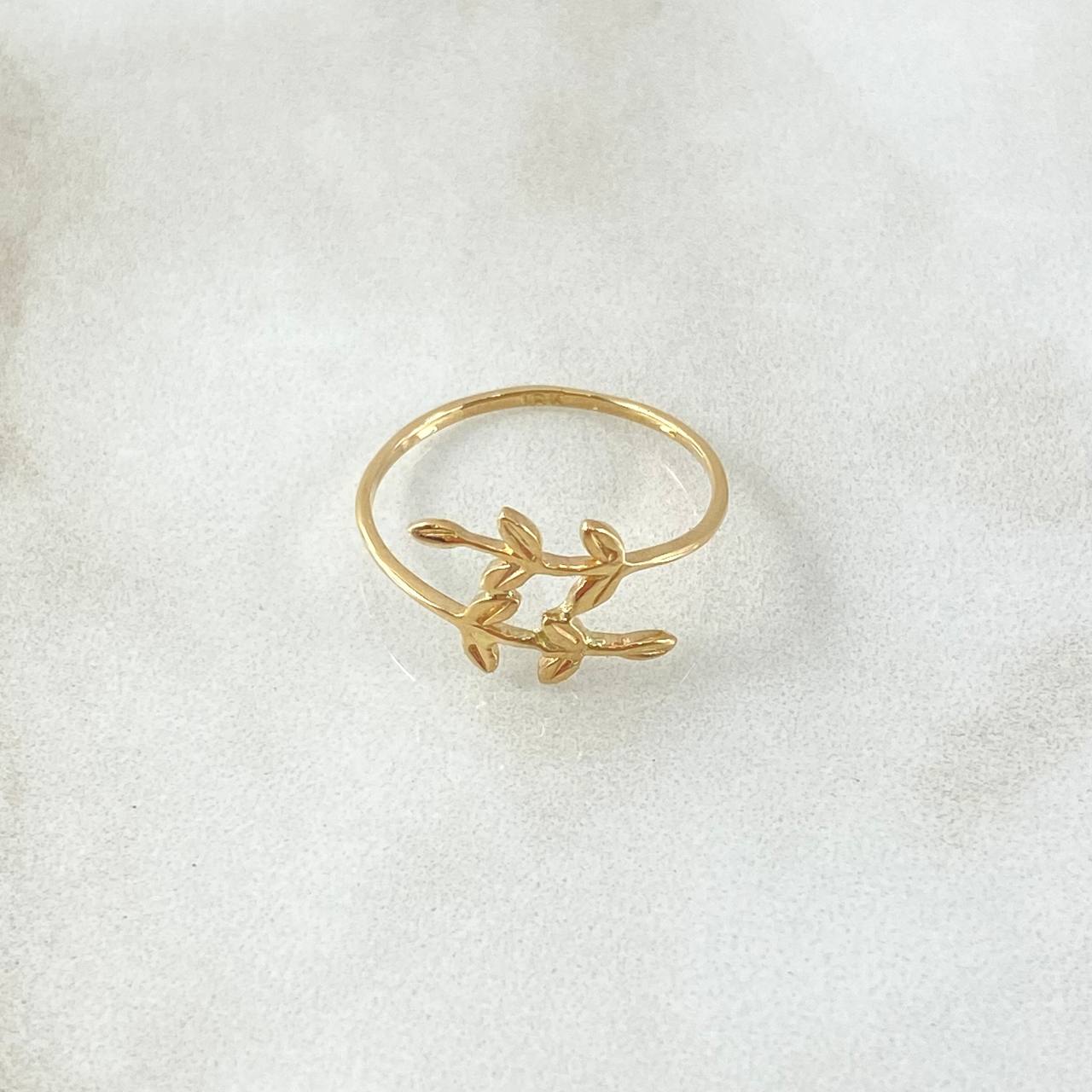 Anillo Hojas Cruzadas 1gr / T5 3/4 / Oro Amarillo 18K