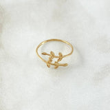 Anillo Hojas Cruzadas 1gr / T5 3/4 / Oro Amarillo 18K