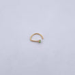 Piercing En Arco Cabeza Plana 0.15gr / 1cm / Circon Verde Oro Amarillo 18K (Joya) &