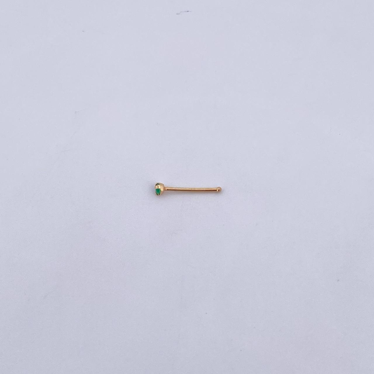 Piercing Chispa Recta 0.05gr / 1cm / Circon Verde Oro Amarillo 18K (Joya) &