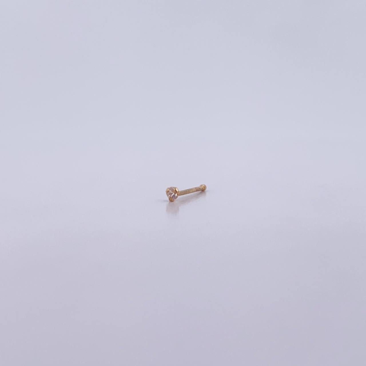 Piercing Chispa Recta 0.05gr / 1cm / Circon Blanco Oro Amarillo 18K (Joya) &