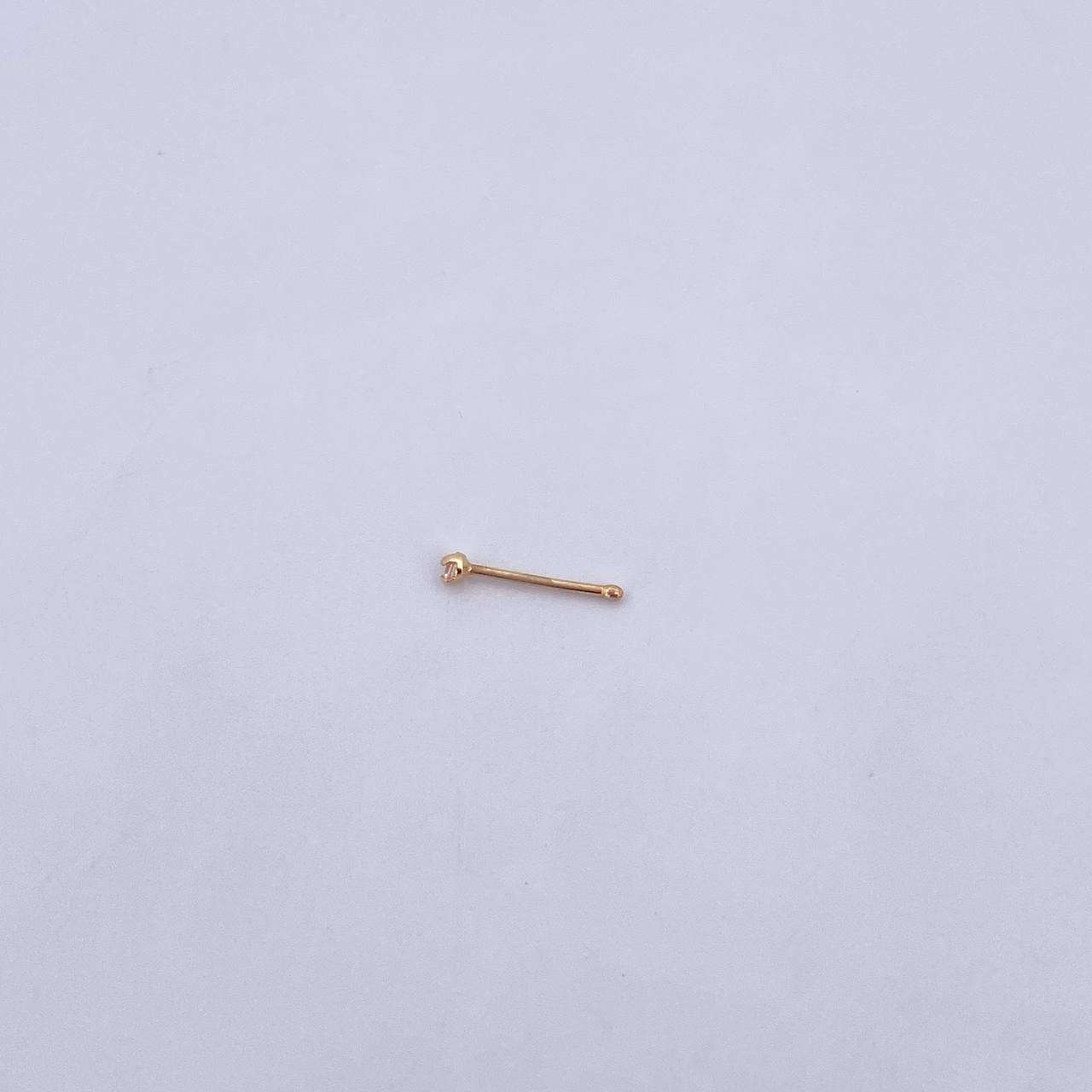 Piercing Chispa Recta 0.05gr / 1cm / Circon Blanco Oro Amarillo 18K (Joya) &