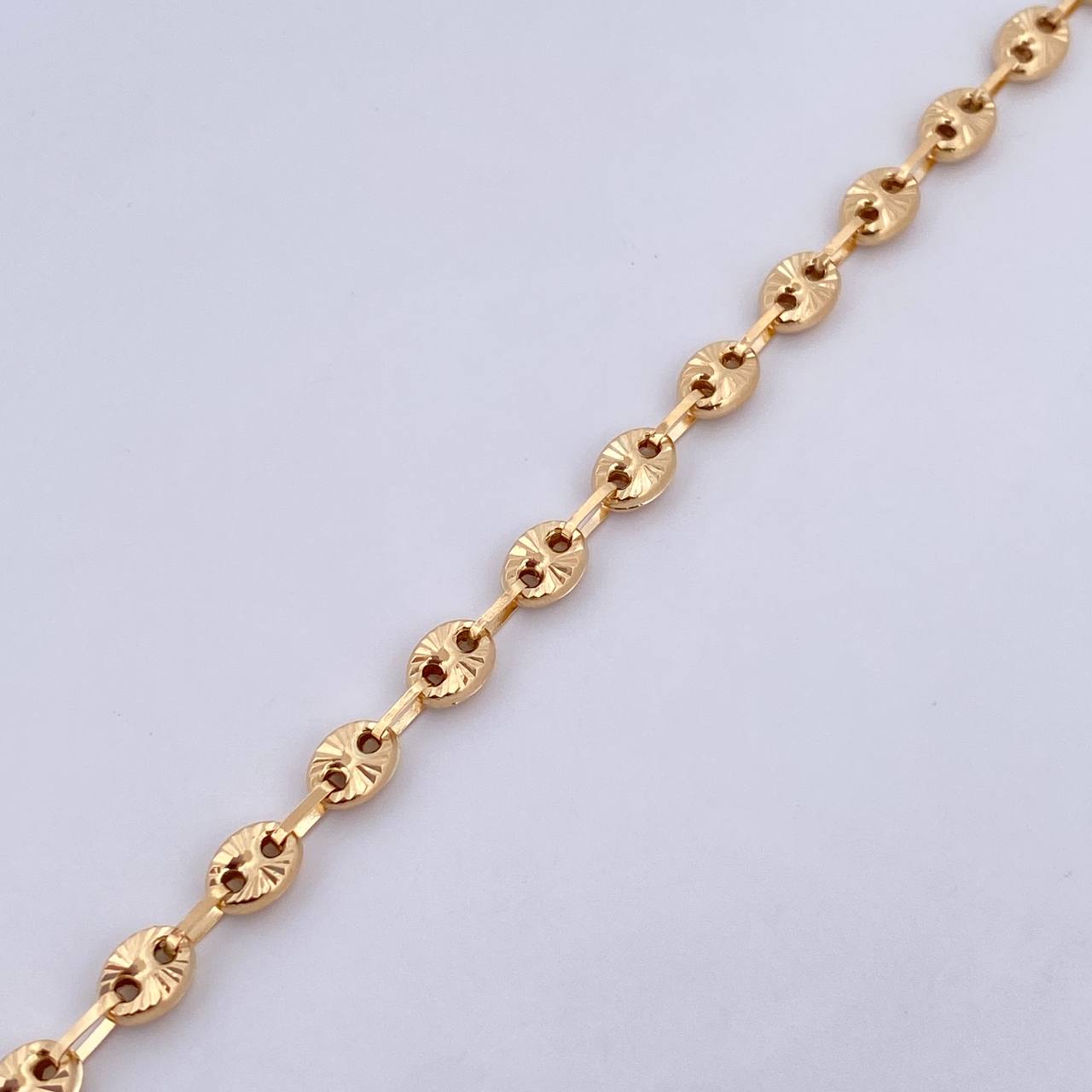 Tobillera GC 5.65gr / 24.6cm / 4.4mm Diamantado Oro Amarillo 18K $