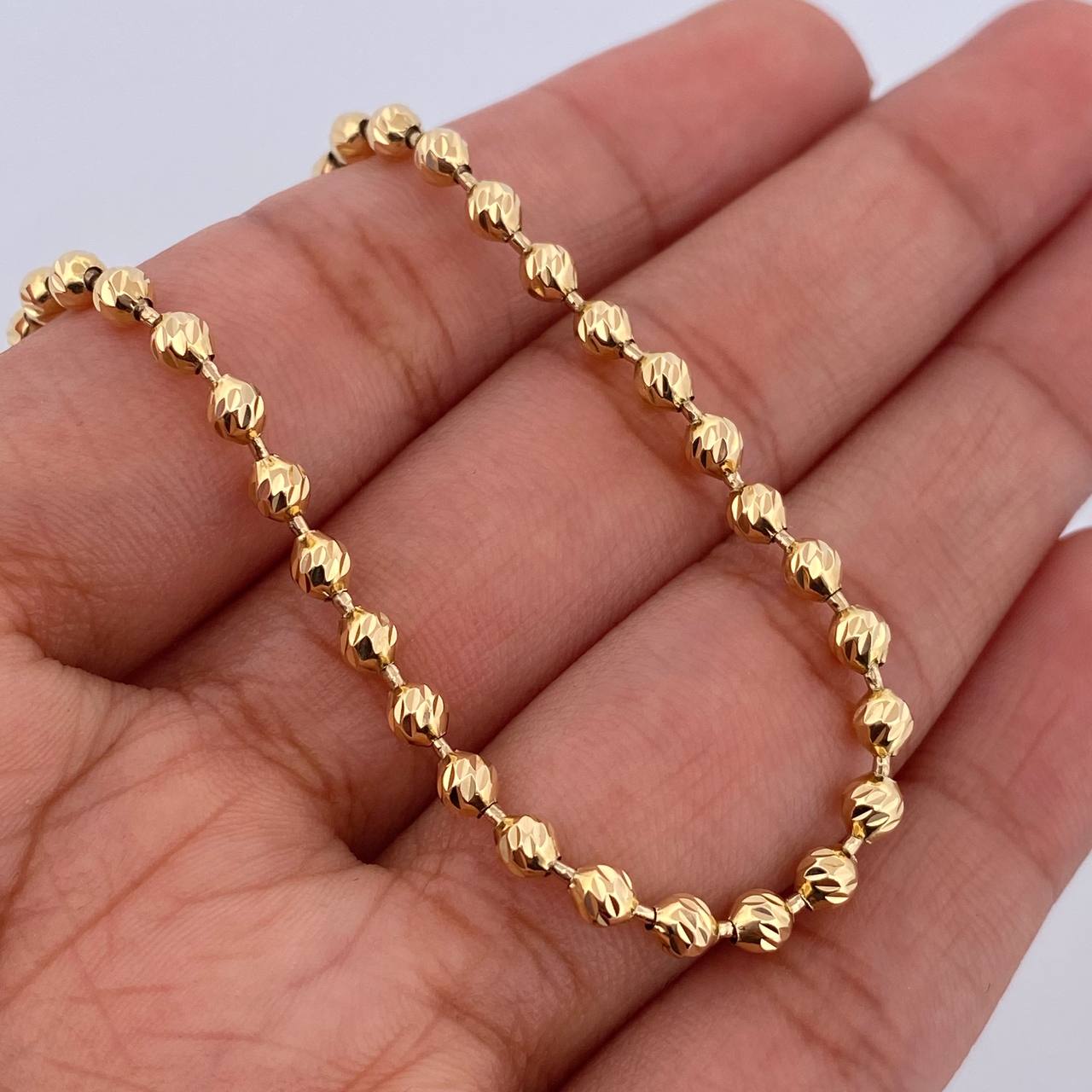 Pulso Militar 5.45gr / 19.4cm / 2.7mm Diamantado Oro Amarillo 18K $