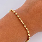 Pulso Militar 6.85gr / 21cm / 3mm Diamantanda Oro Amarillo 18K $