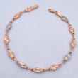 Pulso Rustico Eslabon 5.05gr / 22.5cm / 5.2mm Diamantado Dos Oros Blanco Rosa 18K $