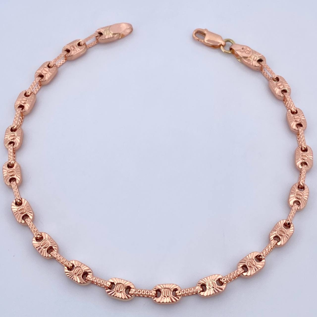 Pulso Rustico Tornillo 5.75gr / 21.4cm / 5.5mm Diamantado Oro Rosa 18K &