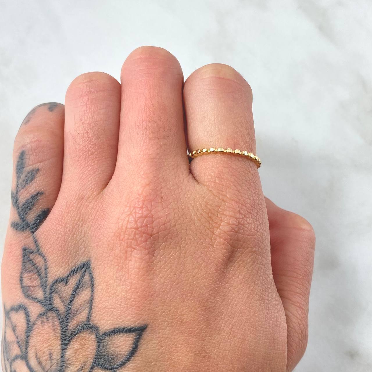 Anillo Esferas 1.25gr / T5 1/2 / Oro Amarillo 18K *