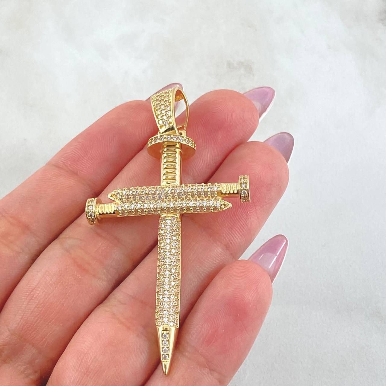 Dije Cruz Clavo 8.25gr / 6cm / Oro Amarillo 18K ©