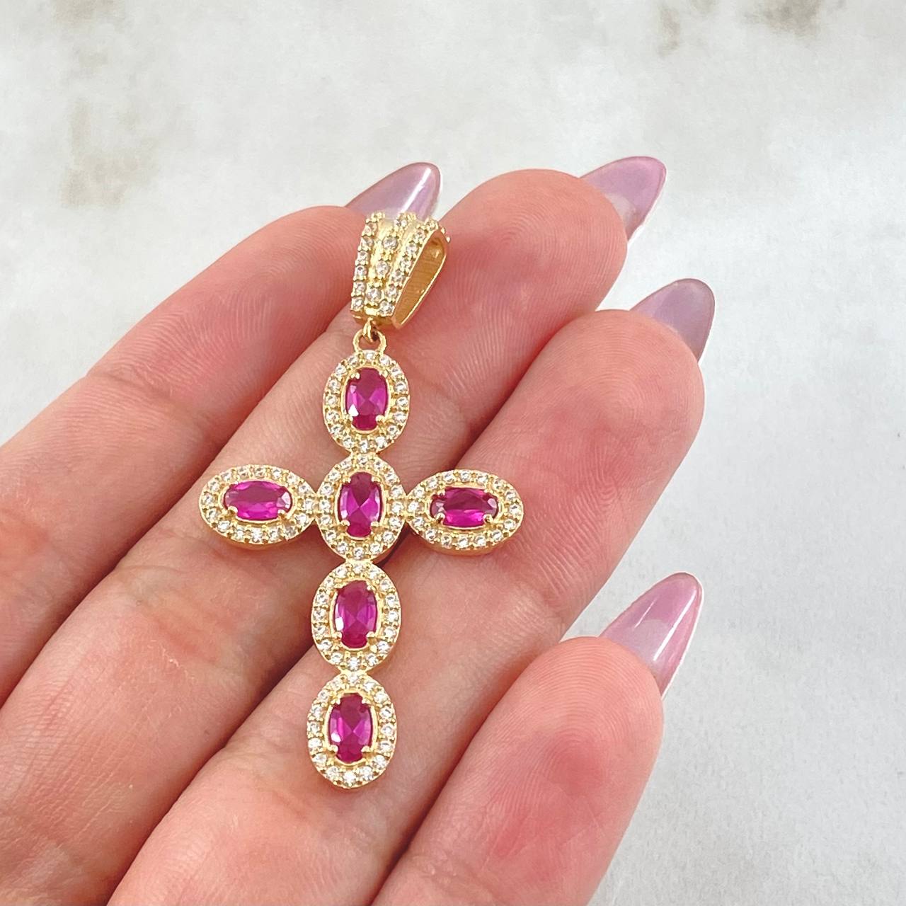 Dije Cruz Tupida 4.6gr / 4.7cm / Oro Amarillo 18K ©