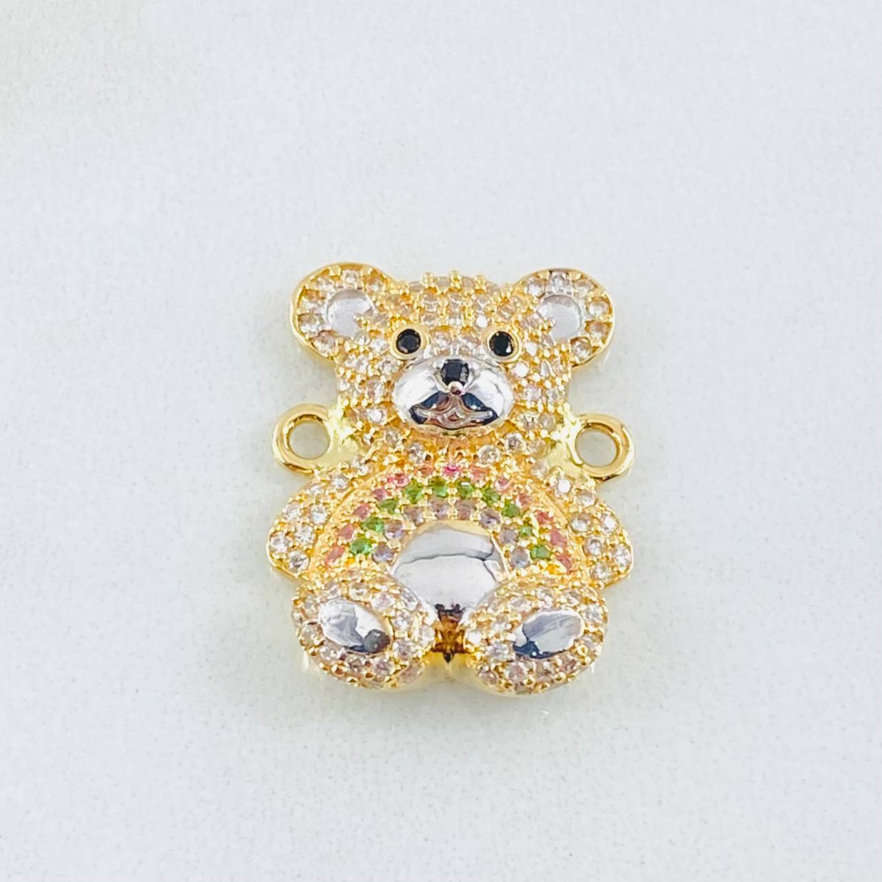 Herraje Oso 4.1gr / 1.6cm / Dos Oros Amarillo Blanco 18K ©