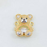 Herraje Oso 4.1gr / 1.6cm / Dos Oros Amarillo Blanco 18K ©