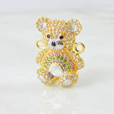 Herraje Oso 4.1gr / 1.6cm / Dos Oros Amarillo Blanco 18K ©
