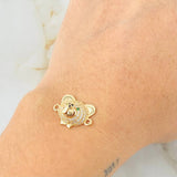 Herraje Cara Oso 2.25gr / 1.7cm / Oro Amarillo 18K