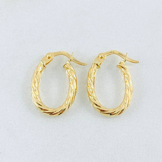Candongas Mary Ovalada 1.2gr / 1.8cm / Oro Amarillo 18K *