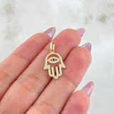 Dije Mano Hamsa 1.2gr / 2.3cm / Oro Amarillo 18K *
