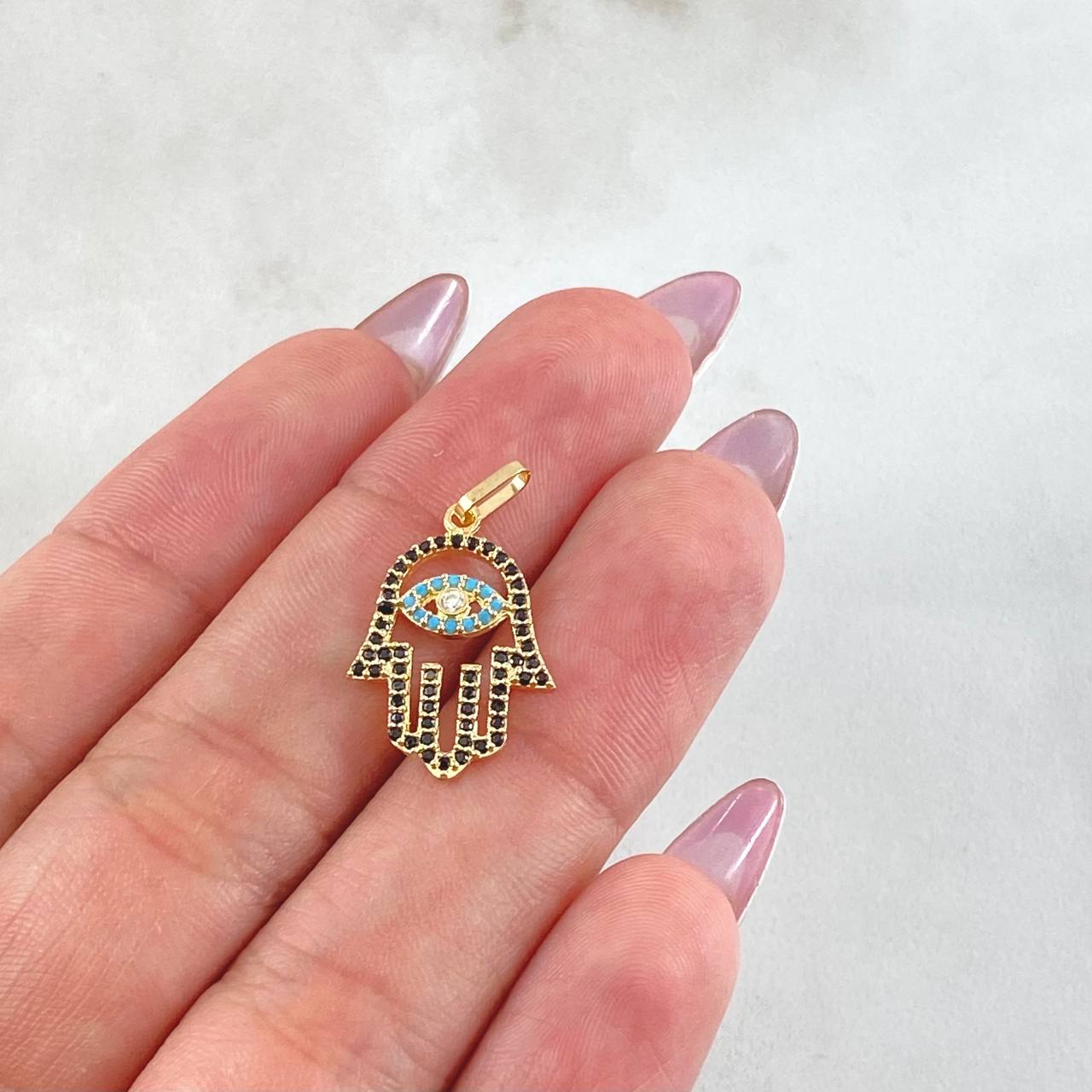 Dije Mano Hamsa 1.15gr / 2.3cm / Oro Amarillo 18K